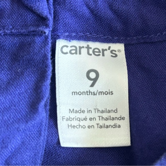3/$9 - Carter’s Girls Long Sleeve Top Size 9 months - Picture 3 of 3